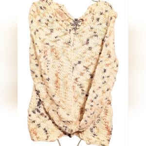 Chaser NWT Chunky Knit Lace-Up Back Sweater Size S Cozy Fall Winter